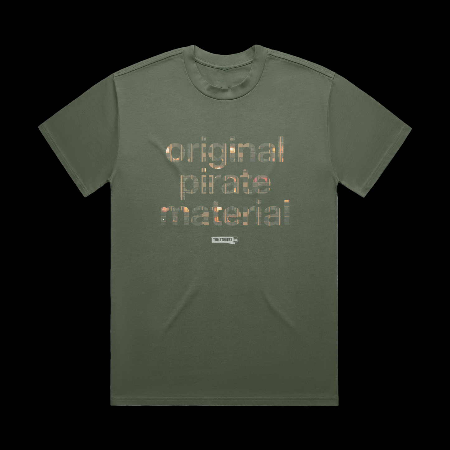 Original Pirate Material Text Khaki T-Shirt