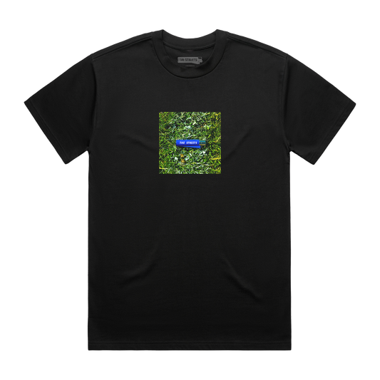 Black t-shirt with brave st andrew artwork on front print 