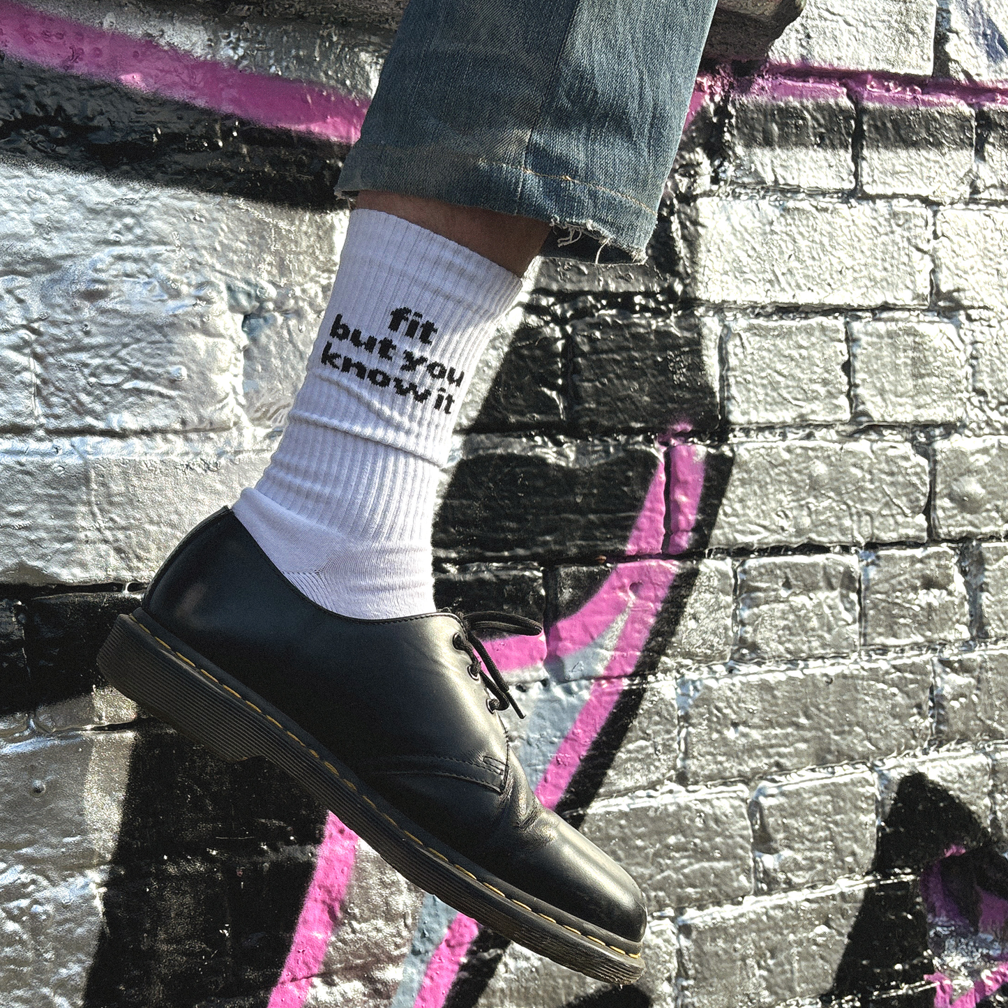 White Fit But You Know It Socks