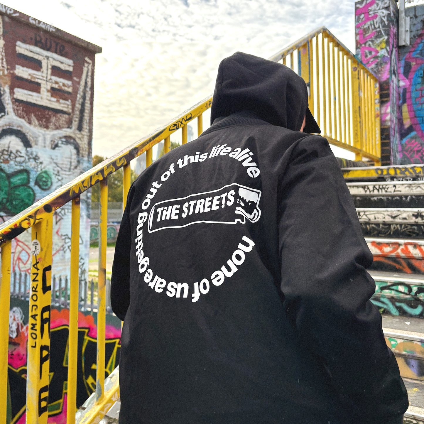 Black None Of Us Are Getting Out Alive Bomber Jacket