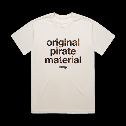 Original Pirate Material Text Ecru T-Shirt