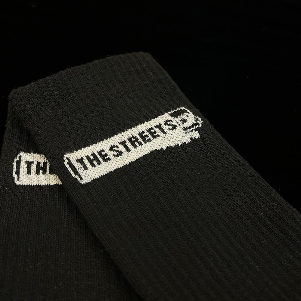 Black Embroidered Socks